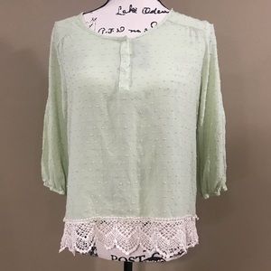 Boutique blouse w/ crochet detail
